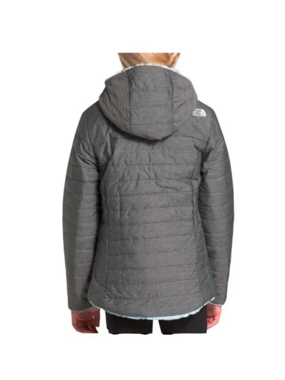 The North Face Mossbud Swirl Parka Girl's XXS Gray & Starlight Blue Full Zip